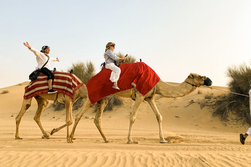 4×4 Desert Safari Dubai with Dunes with Camels Riding