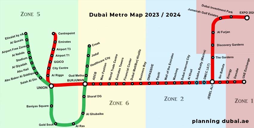 Dubai Metro Lines map