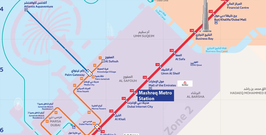 mashreq metro station map