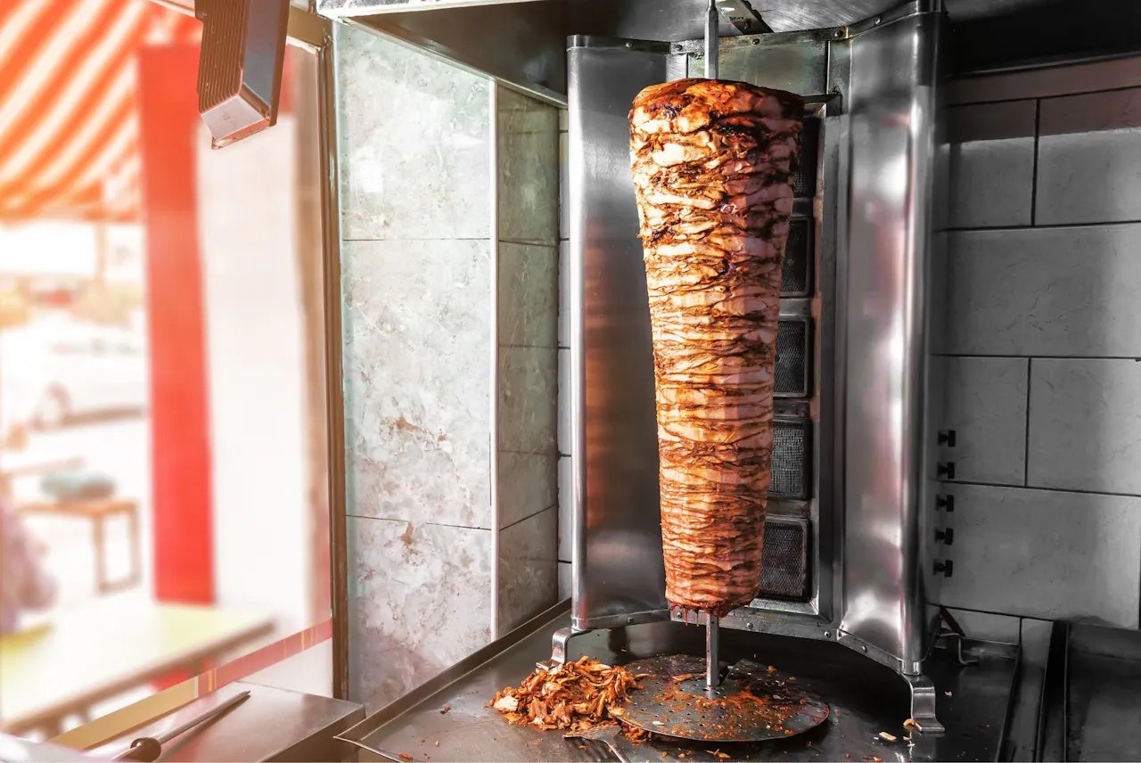 Shawarma and grilled meats served at a Dubai budget restaurant