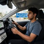 Driver taking a road test in Dubai under the RTA's new AI Smart Test System