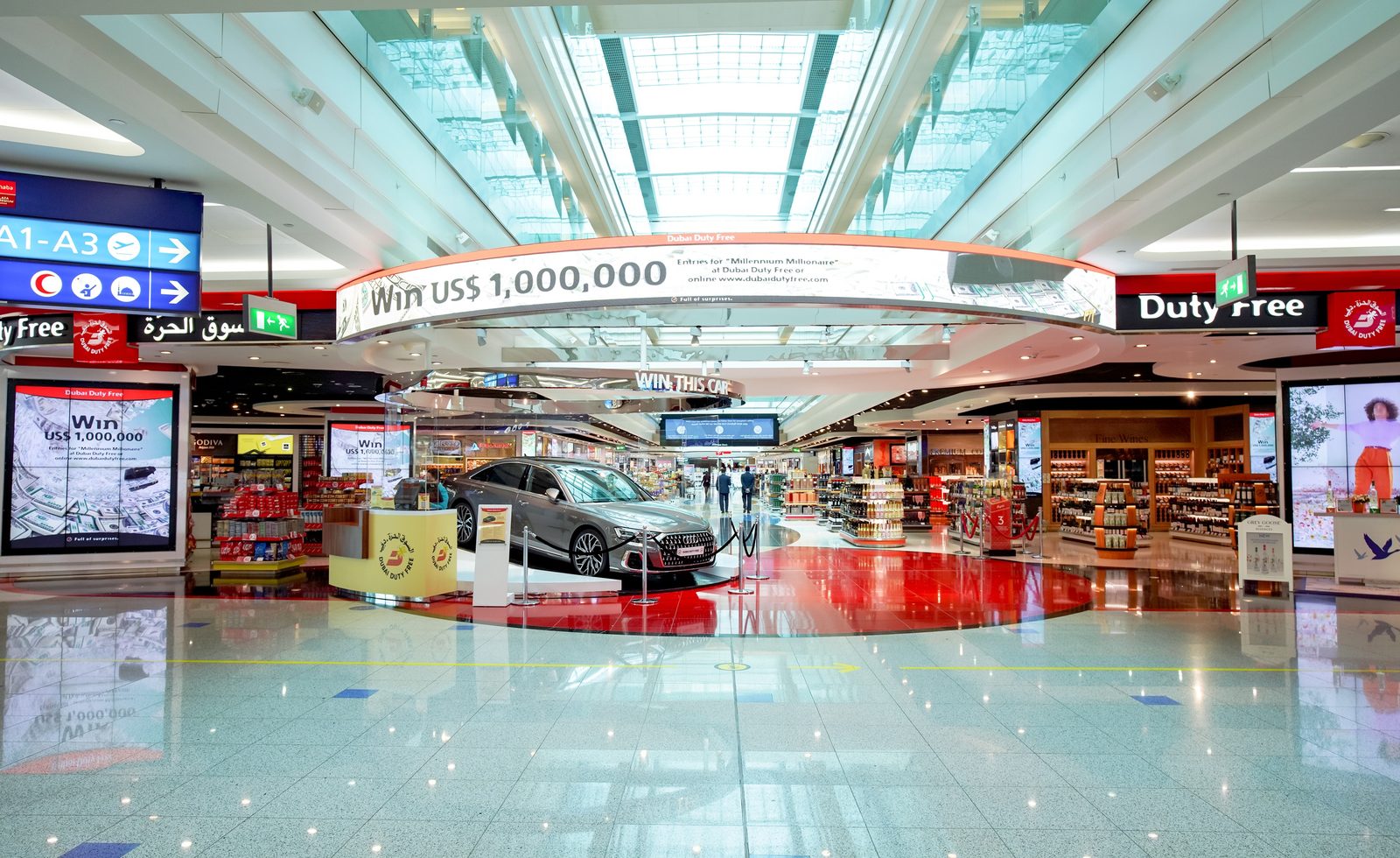 Inside Dubai International Airport Terminal 3, where the Dubai International Hotel is located airside