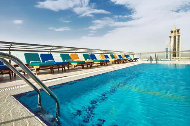 Four Points by Sheraton Sheikh Zayed Road tower and rooftop pool