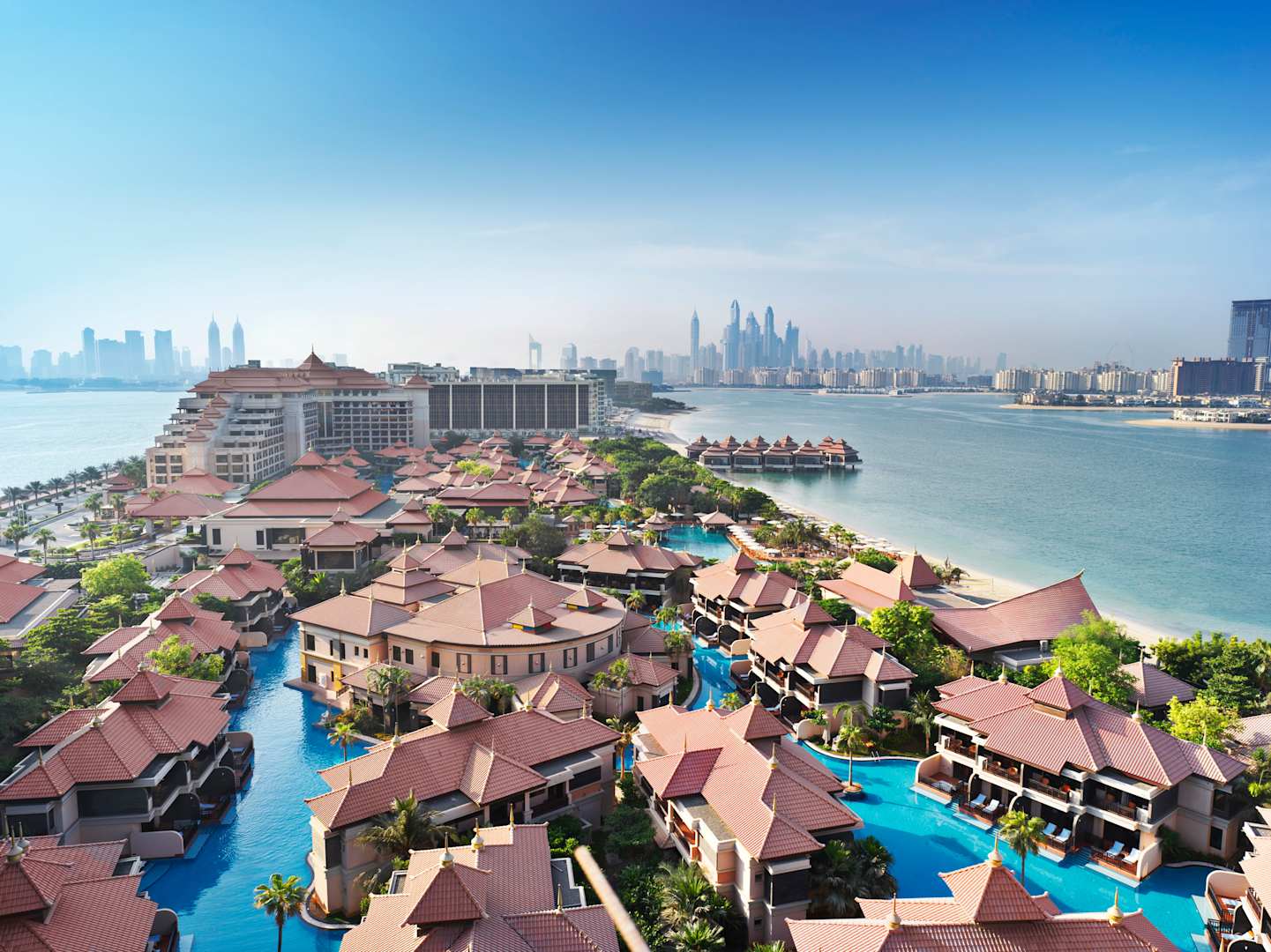 Anantara The Palm overwater villas on stilts above the lagoon