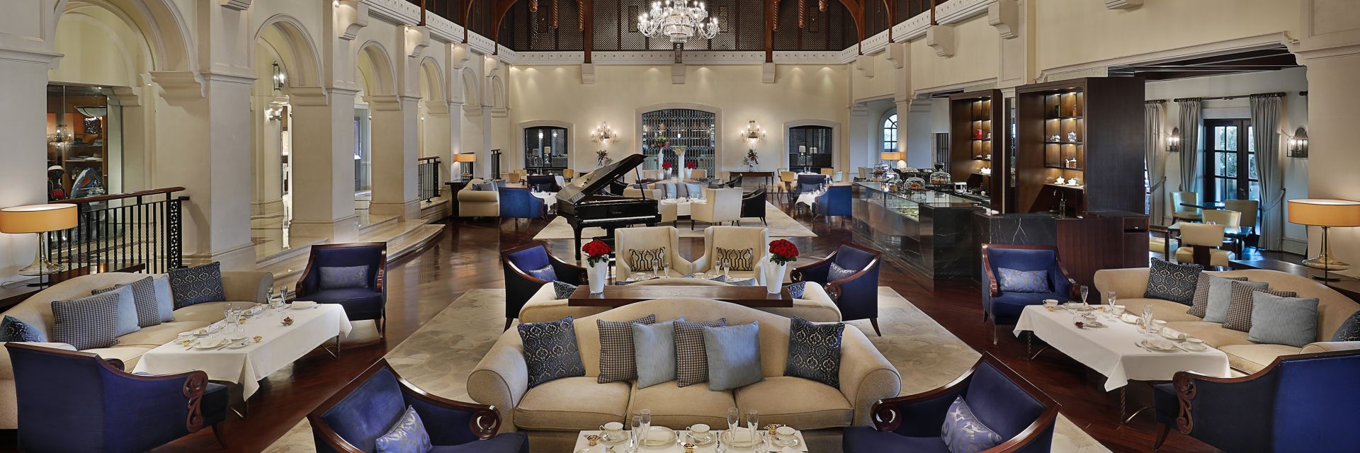 Ritz-Carlton DIFC club lounge seating with Gate Avenue views