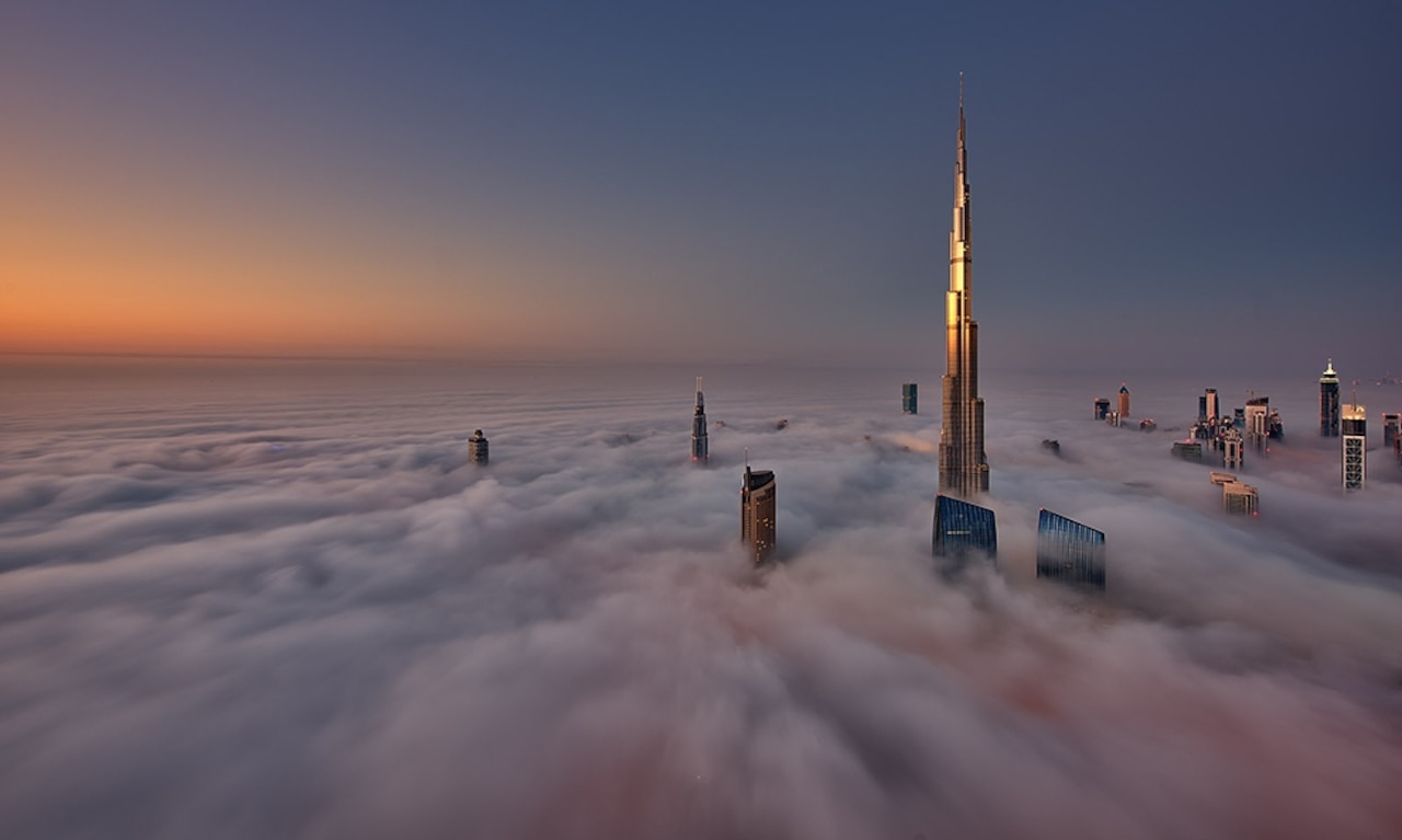 Clouds gathering over the UAE coast at dawn