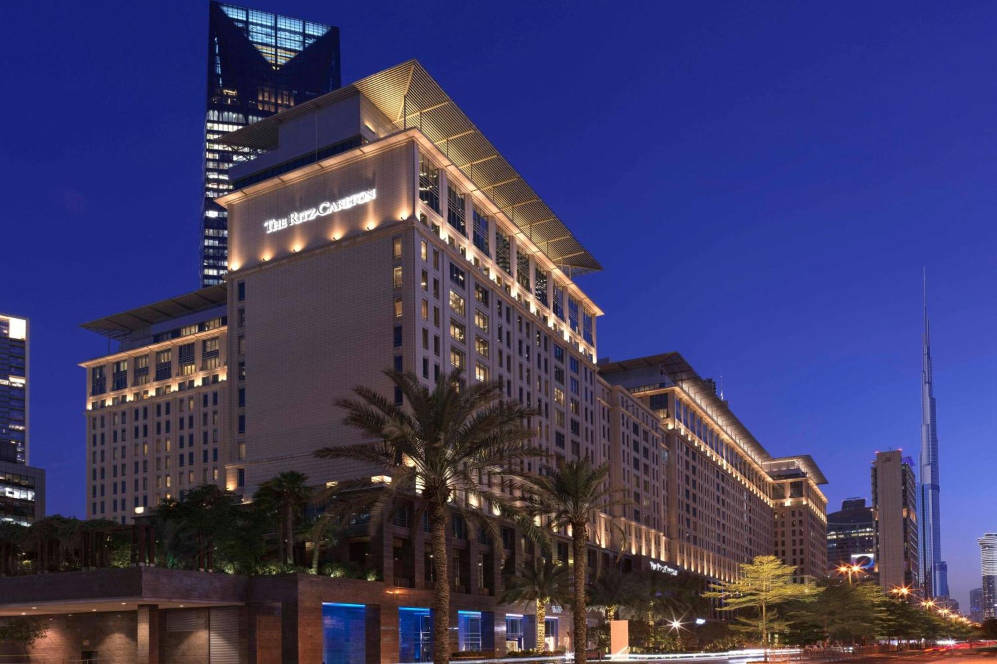 Grand hotel facade on Sheikh Zayed Road near the DIFC Gate Building