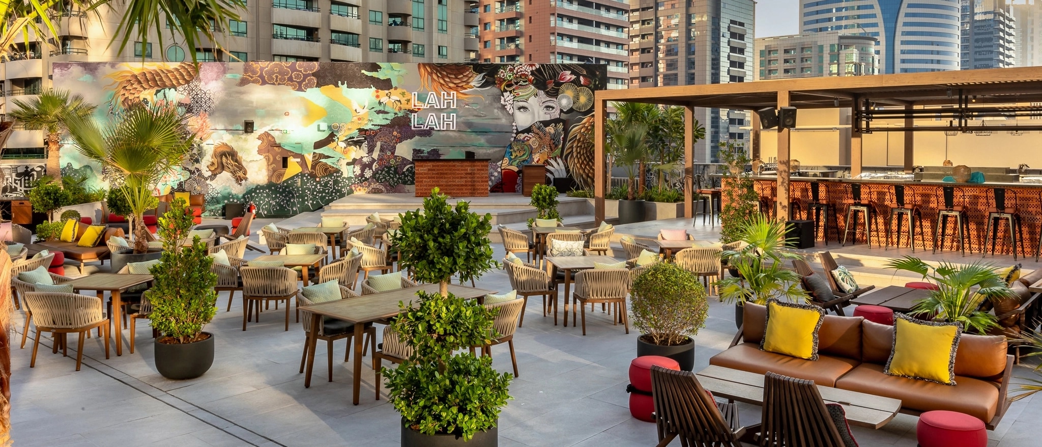 Zabeel House The Greens study space and leafy rooftop restaurant