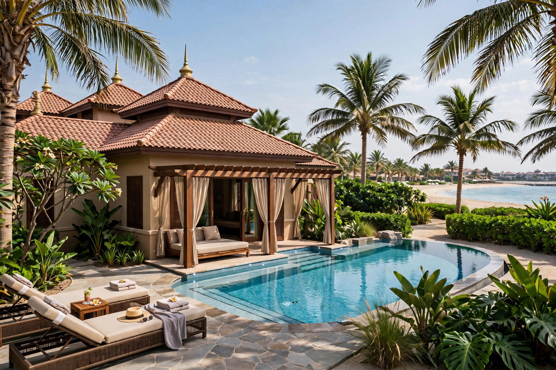 Beach Pool Villa with a private pool at Anantara The Palm Dubai Resort