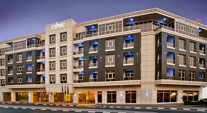 TIME Grand Plaza Hotel exterior in Al Qusais near Dubai airport
