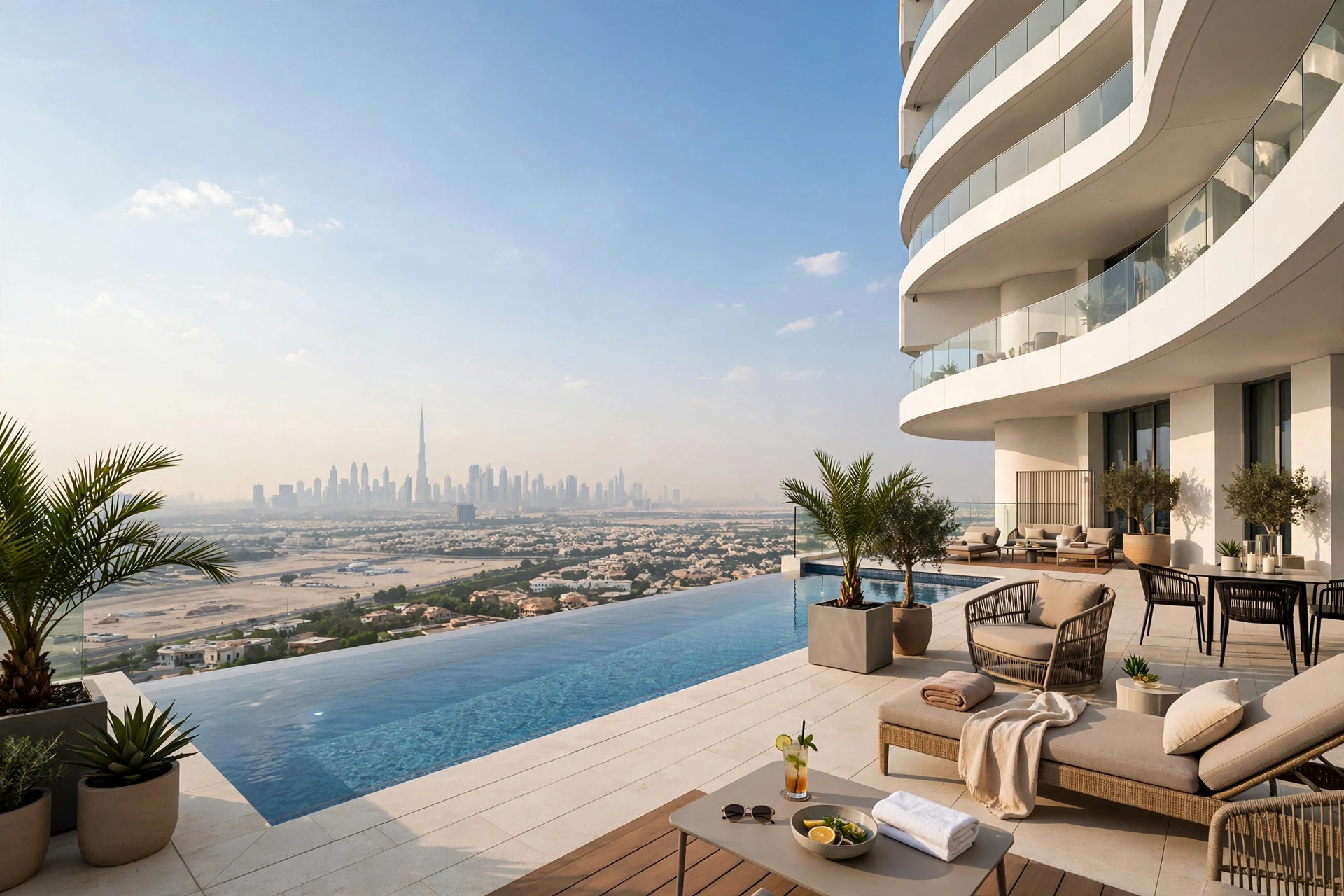 Hotel apartment with a private pool at FIVE Jumeirah Village in JVC