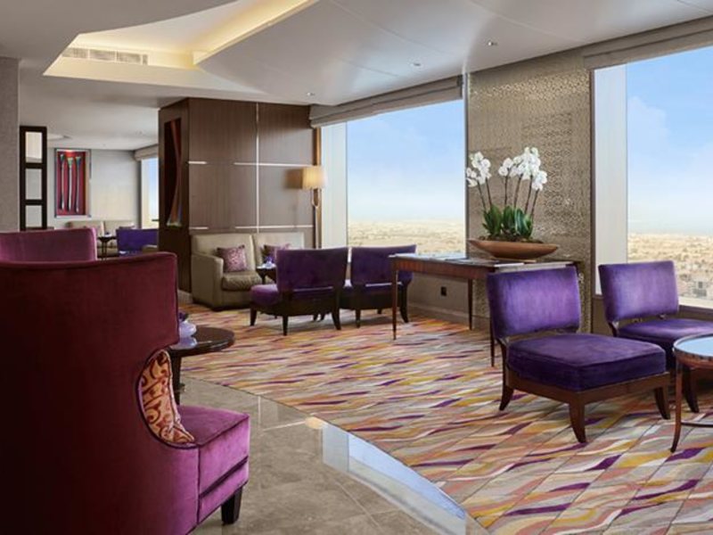 Conrad Dubai executive lounge with Sheikh Zayed Road views