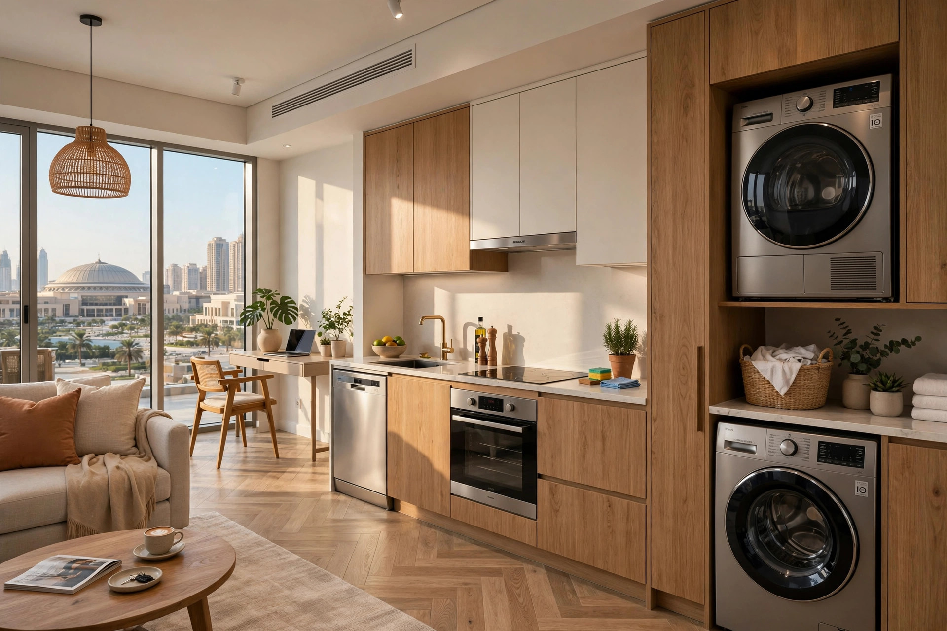 Serviced apartment studio with full kitchen and laundry in Al Barsha Dubai