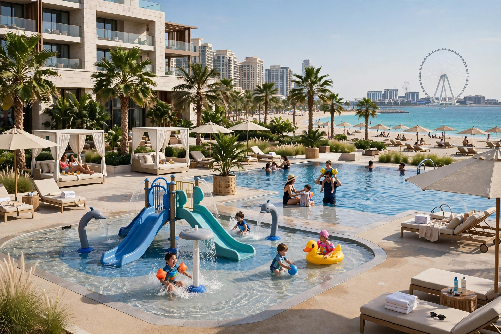 Beachfront family pool and kids activities at Rixos Premium Dubai JBR