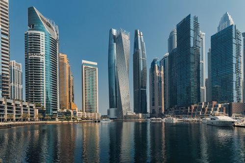 Residential towers in Dubai Marina where many licensed holiday homes are located