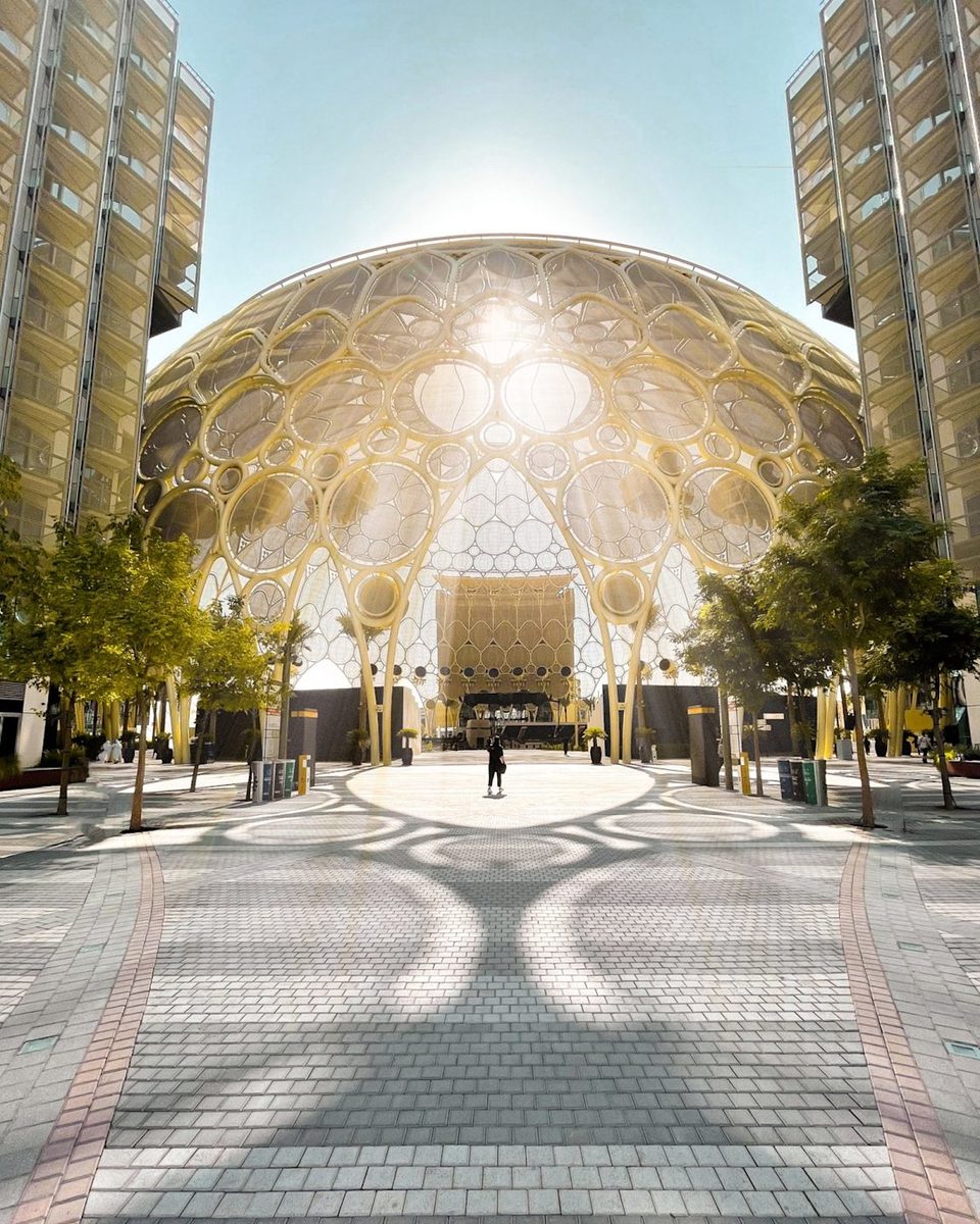 Al Wasl Plaza dome at Expo City Dubai during the day