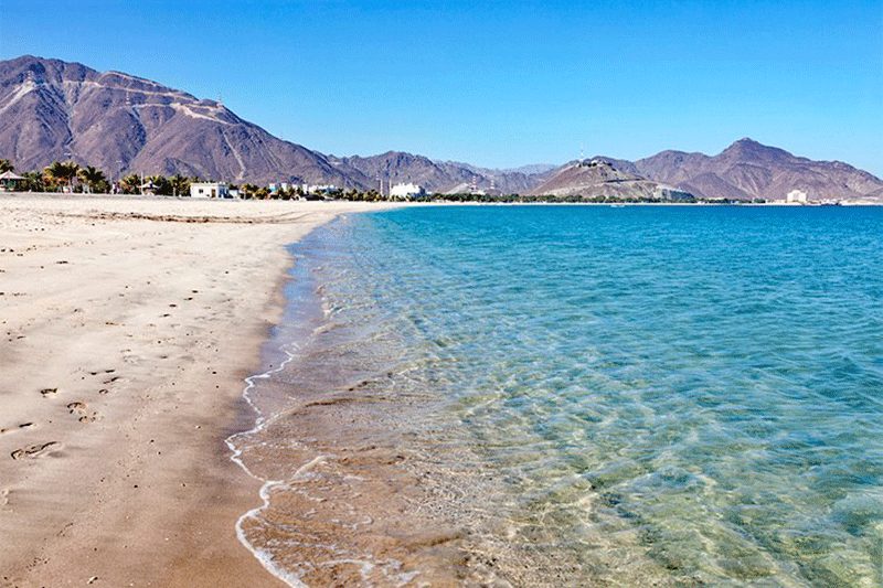 Kalba corniche and beach on the Sharjah east coast