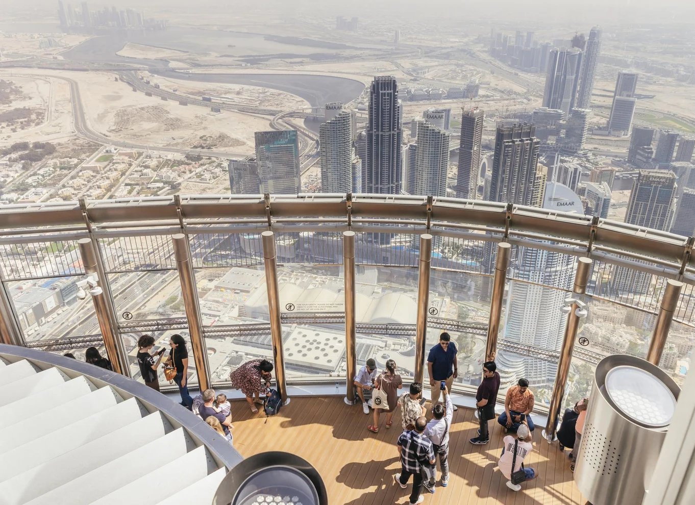 Burj Khalifa observation deck view over Dubai