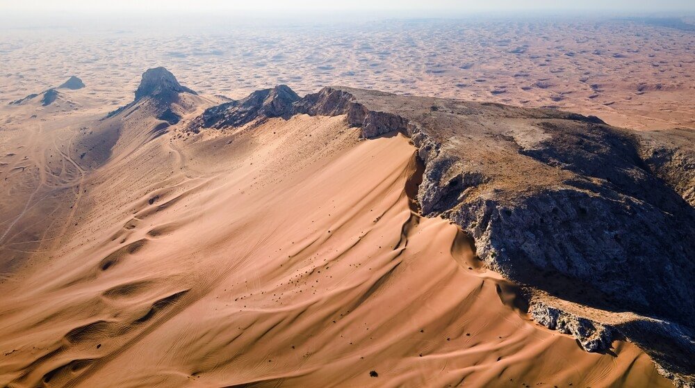 Fossil Rock outcrop in the Sharjah desert along the Al Madam route