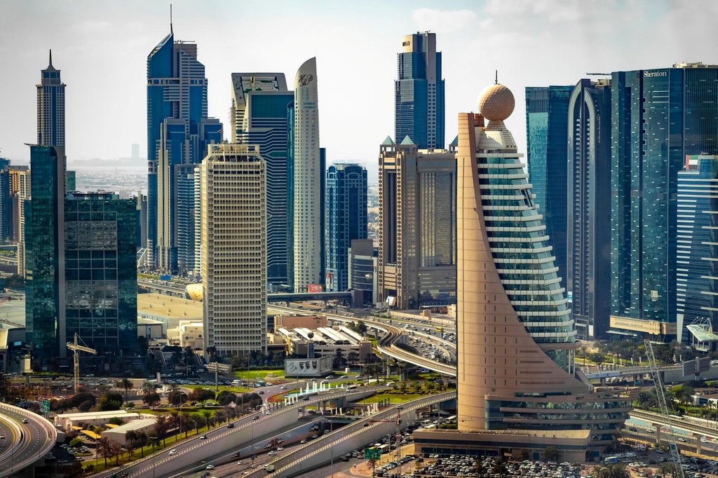 Downtown Dubai towers near Business Bay