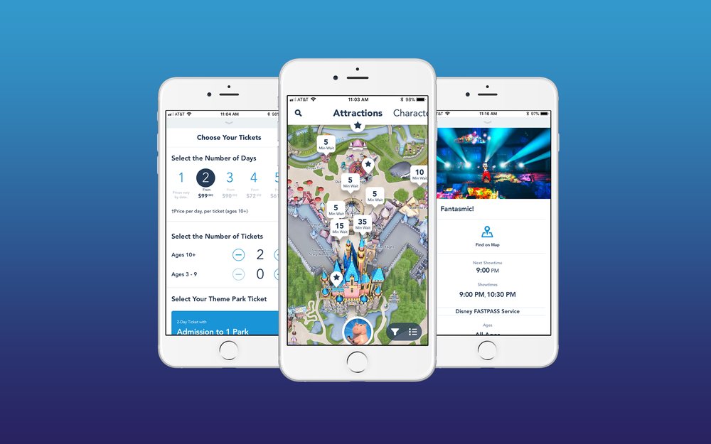 Person buying theme park tickets on a phone app