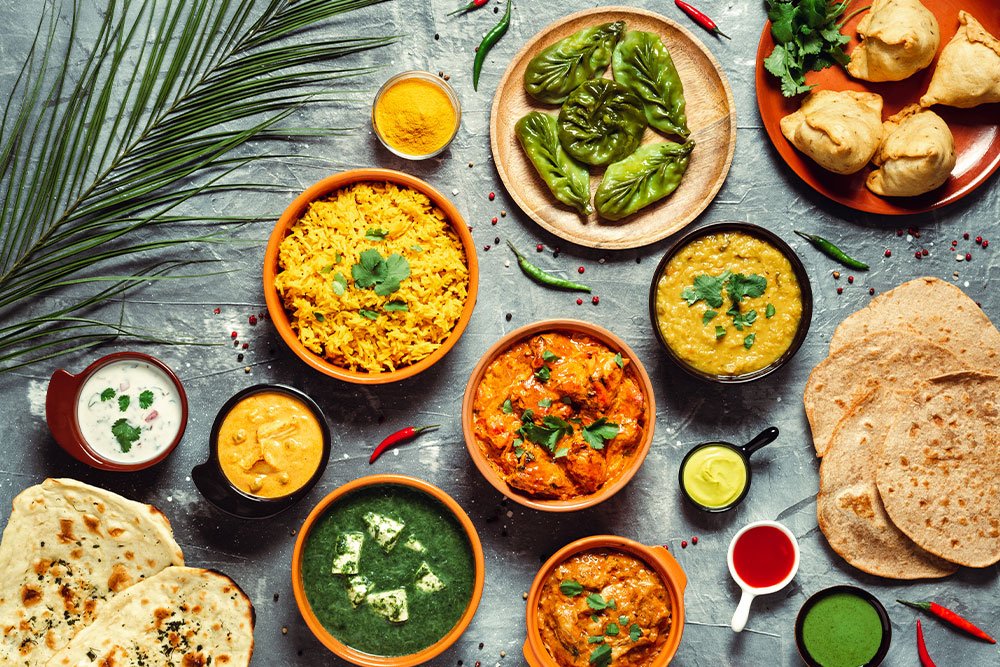 South Indian curry dishes and parathas served in Karama, Dubai