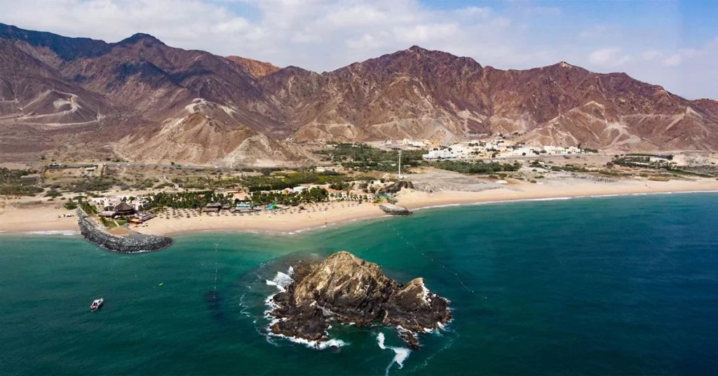 A quiet stretch of sand at Al Aqah beach in Fujairah