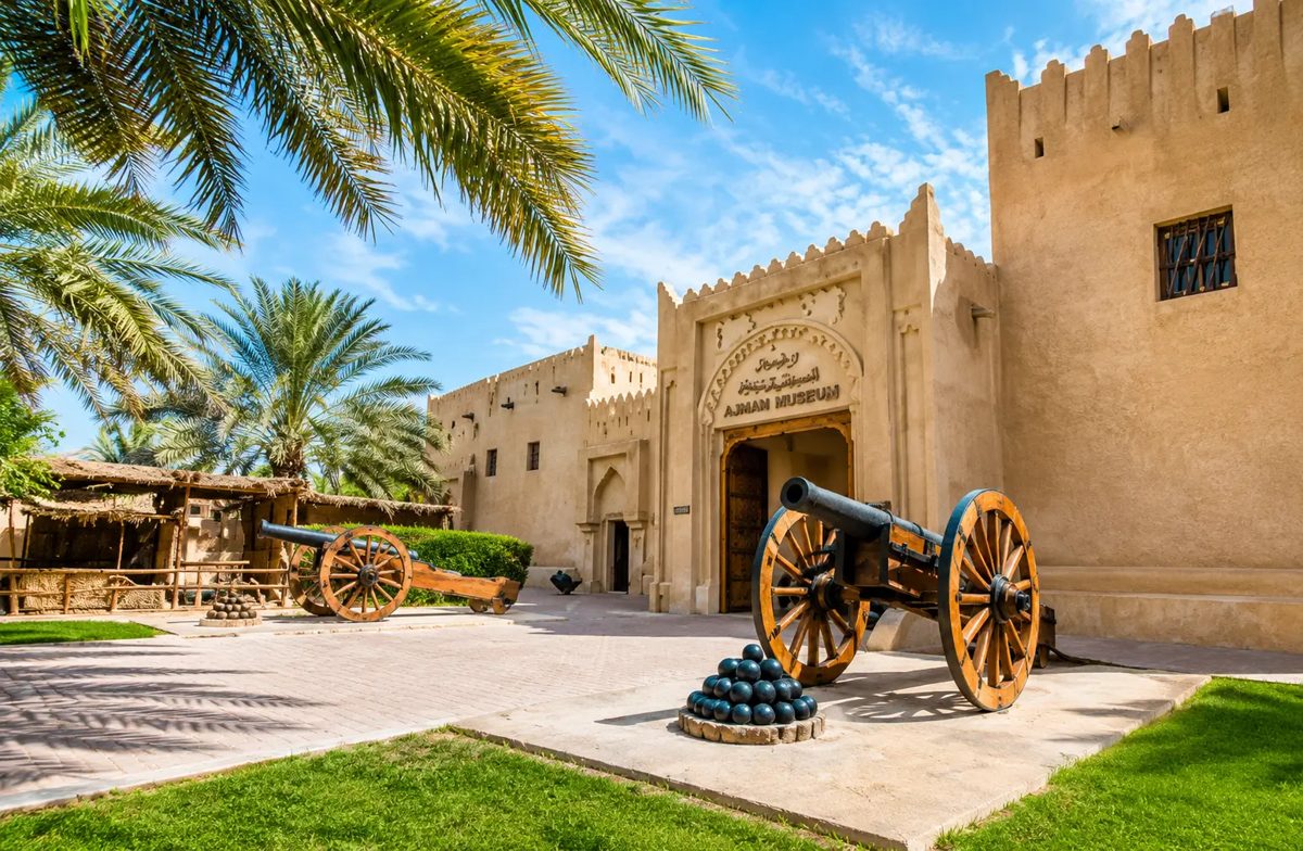 An old heritage fort in the UAE with traditional architecture