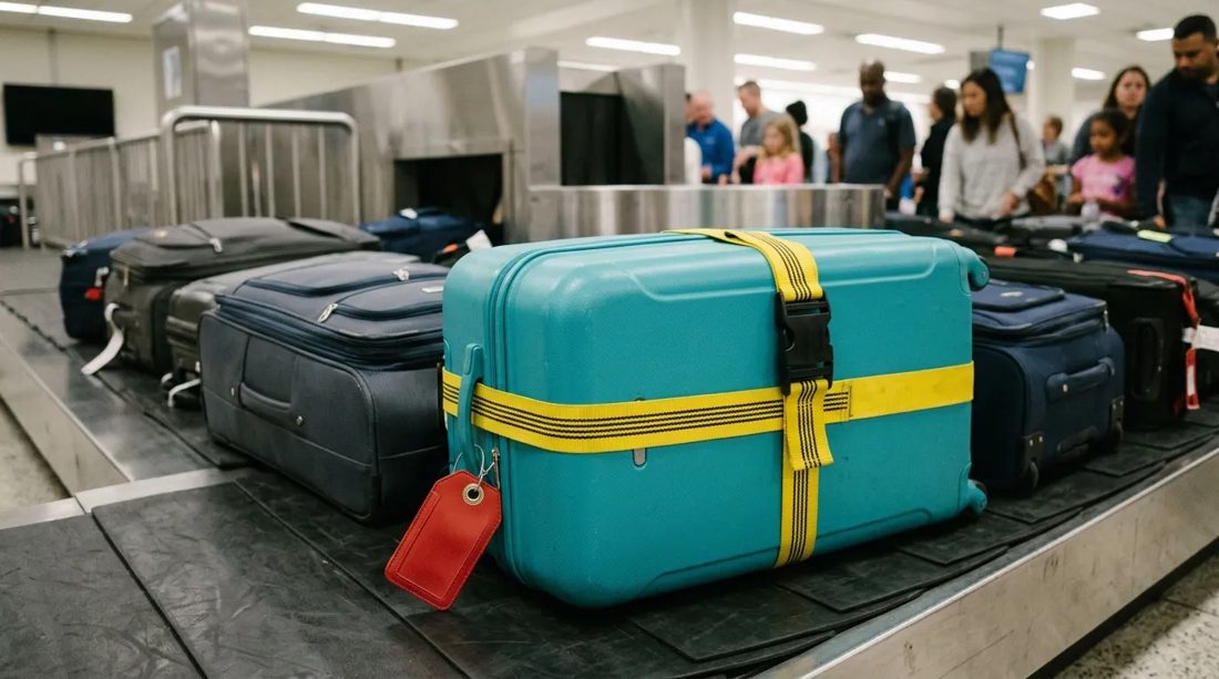 Airport customs and baggage area