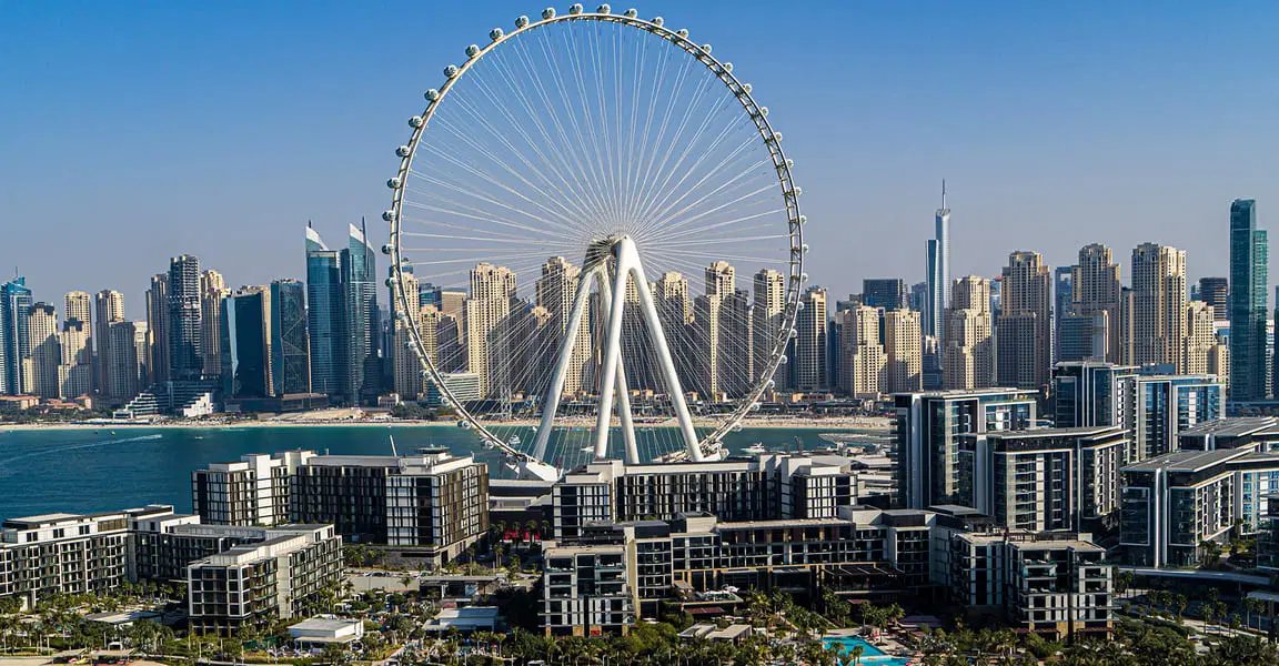 Ain Dubai observation wheel on Bluewaters Island at dusk