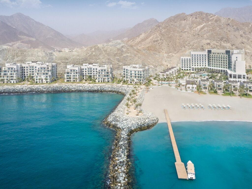 A beach resort on the Fujairah coast facing the Gulf of Oman