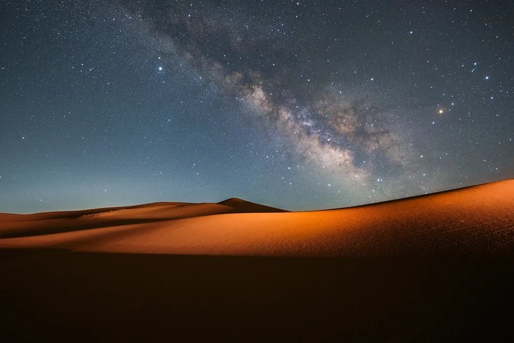 The Milky Way over the desert at night