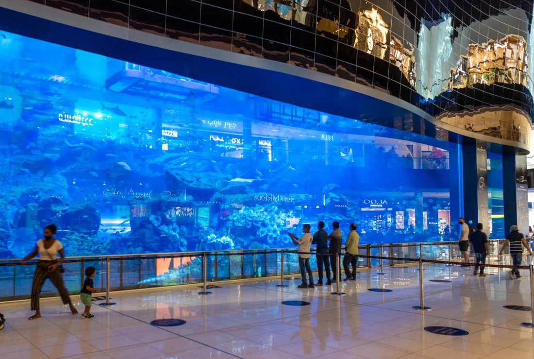 Travellers enjoying an air-conditioned Dubai attraction in summer